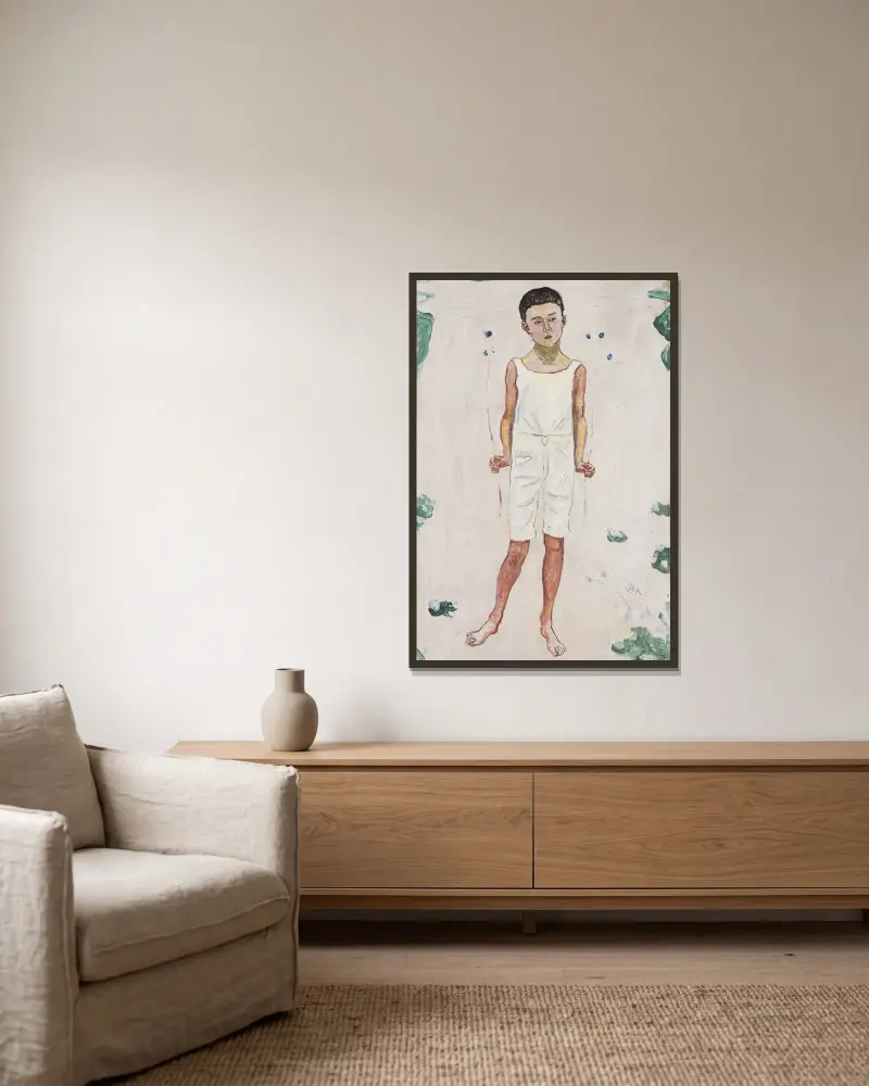 Okouzlený chlapec, Ferdinand Hodler v rámu na stěně