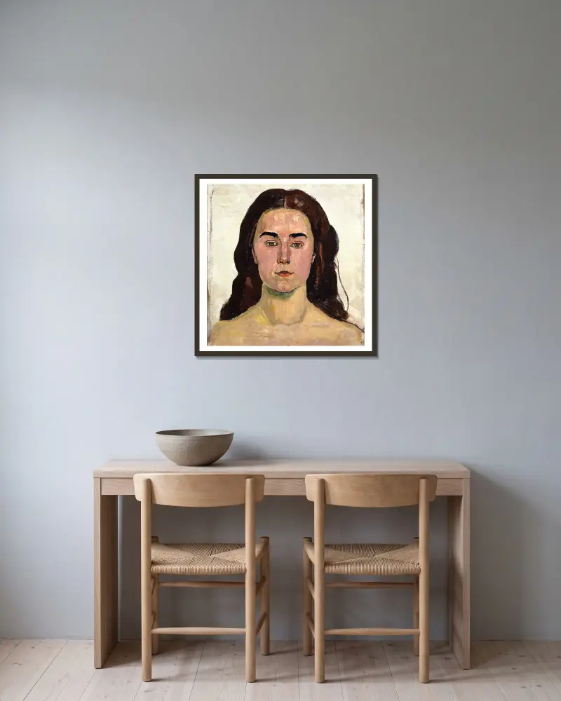 Portrait Of Lina Crot av Ferdinand Hodler inramad på en vägg
