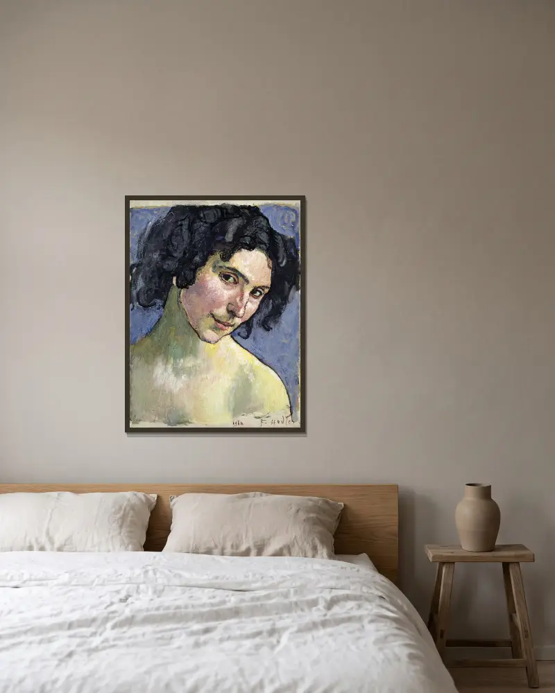 Portrait Of The Model Giulia Leonardi av Ferdinand Hodler inramad på en vägg