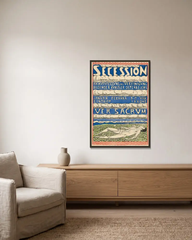Secession. 19. Ausstellung der Vereinigung Bildender Künstler Österreichs av Ferdinand Hodler inramad på en vägg