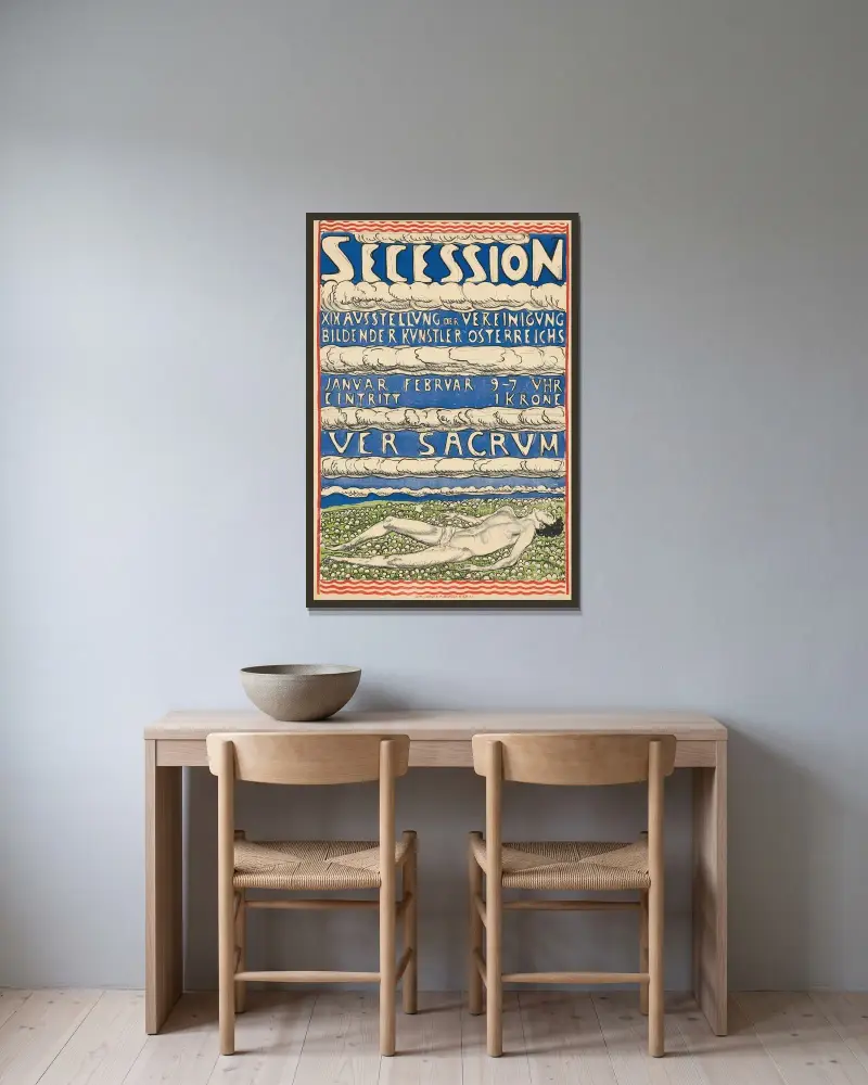 Secession. 19. Ausstellung der Vereinigung Bildender Künstler Österreichs av Ferdinand Hodler inramad på en vägg