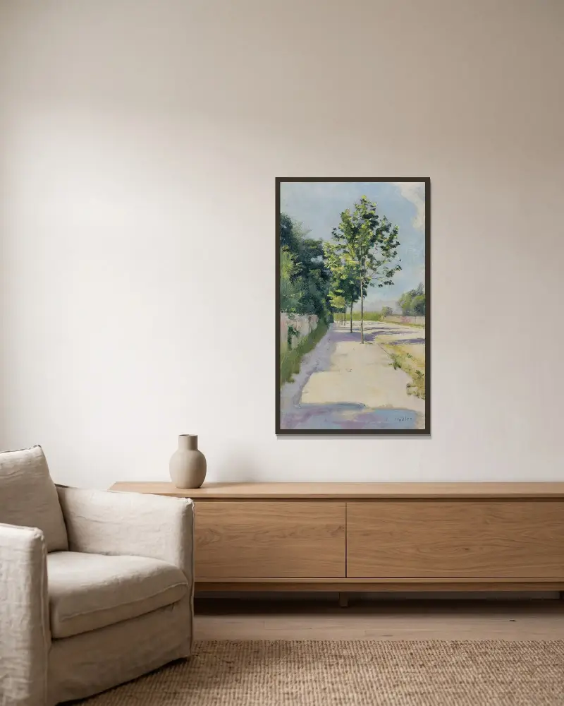 Gatan i St. Georges av Ferdinand Hodler inramad på en vägg