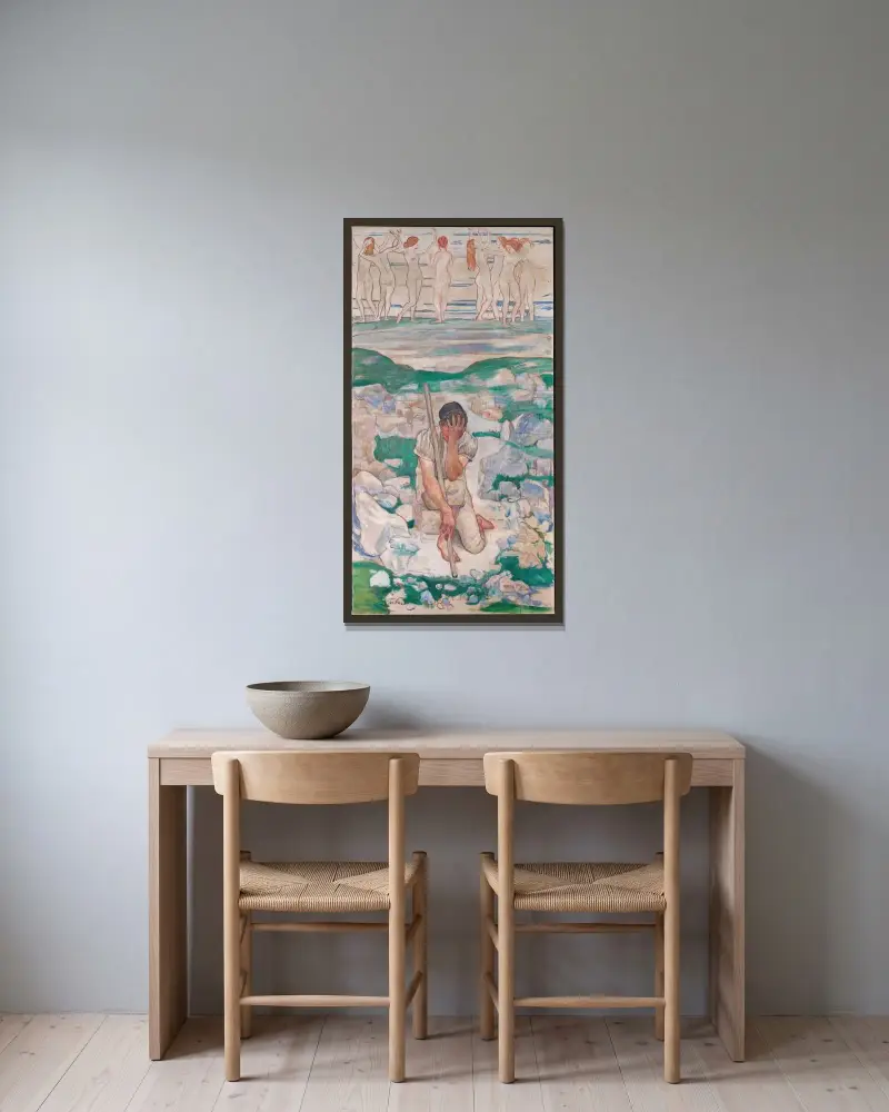 Herdens dröm av Ferdinand Hodler inramad på en vägg