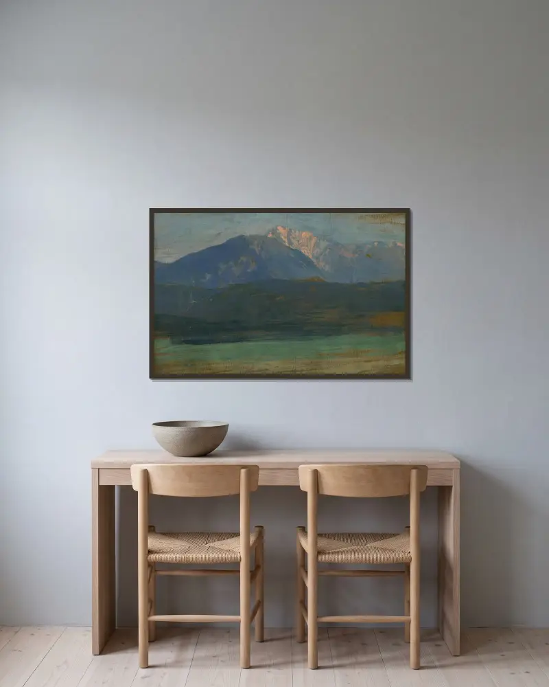 Höga Tatra av Ferdinand Katona inramad på en vägg