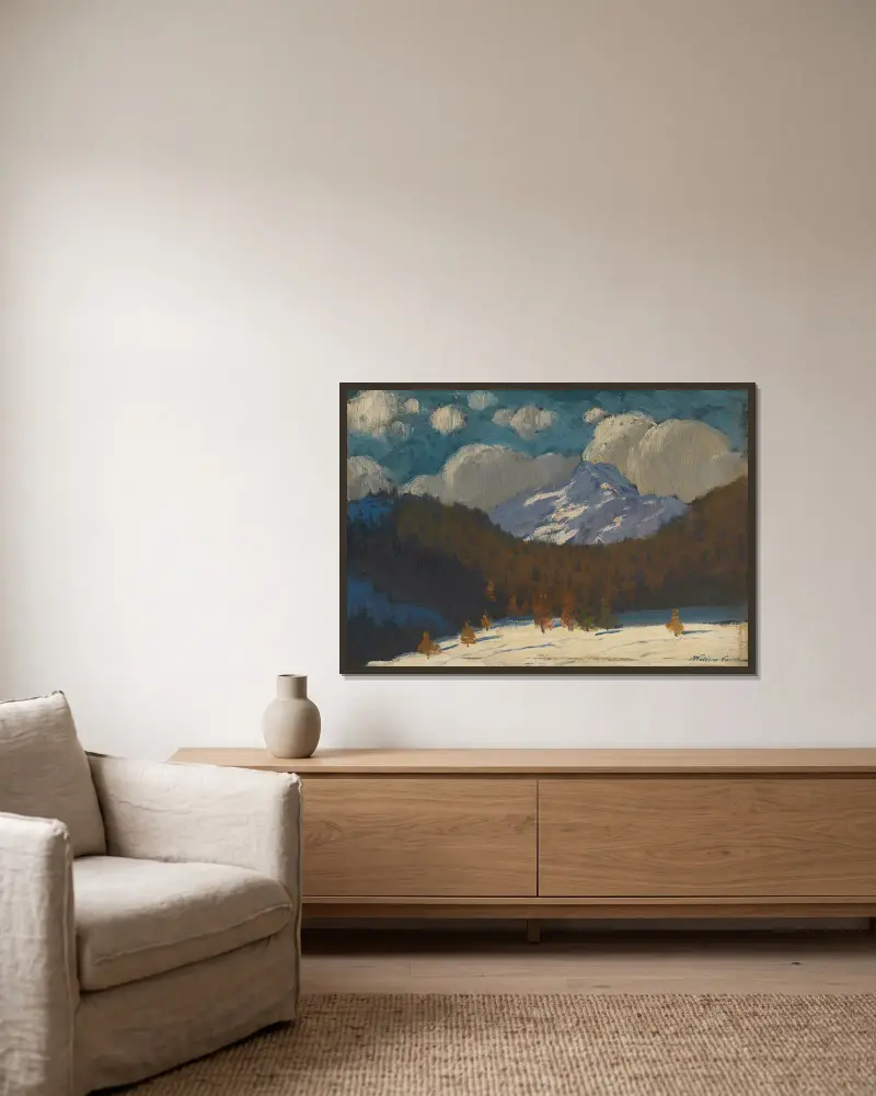 Hohe Tatra im Winter von Ferdinand Katona gerahmt an einer Wand
