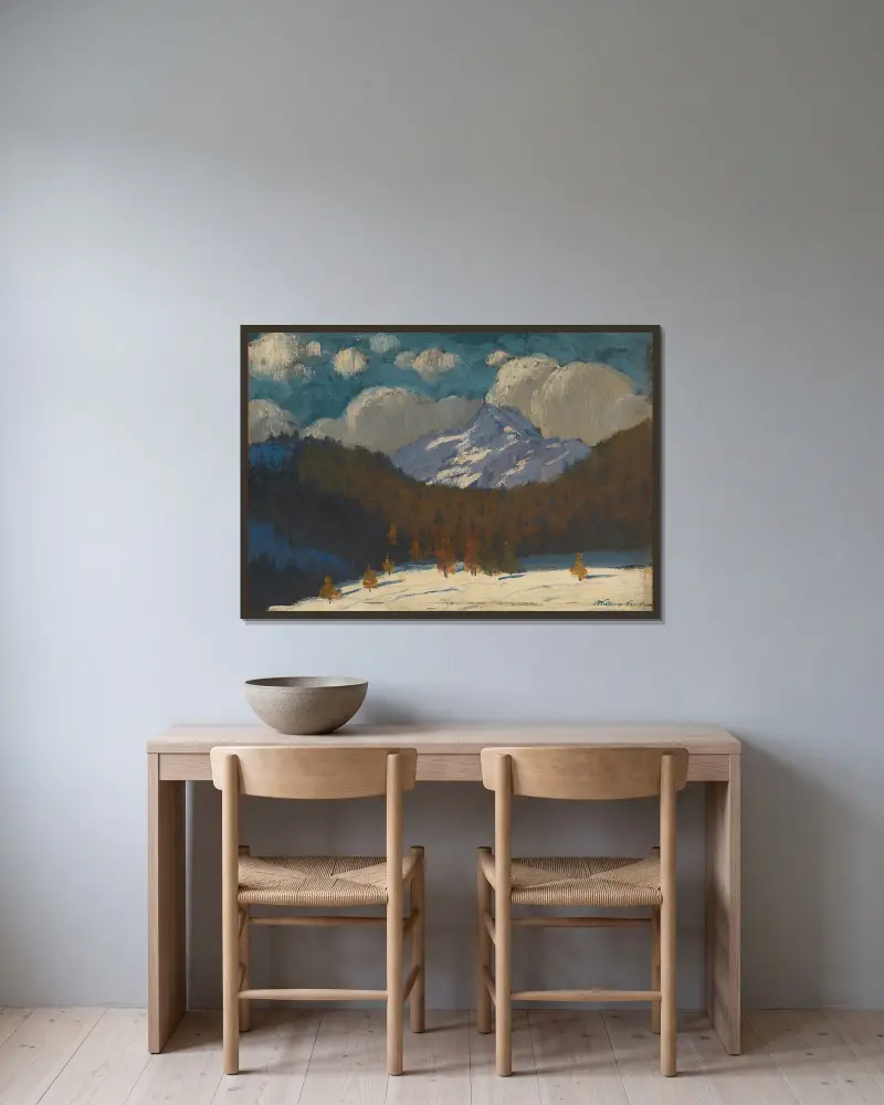 Hohe Tatra im Winter von Ferdinand Katona gerahmt an einer Wand