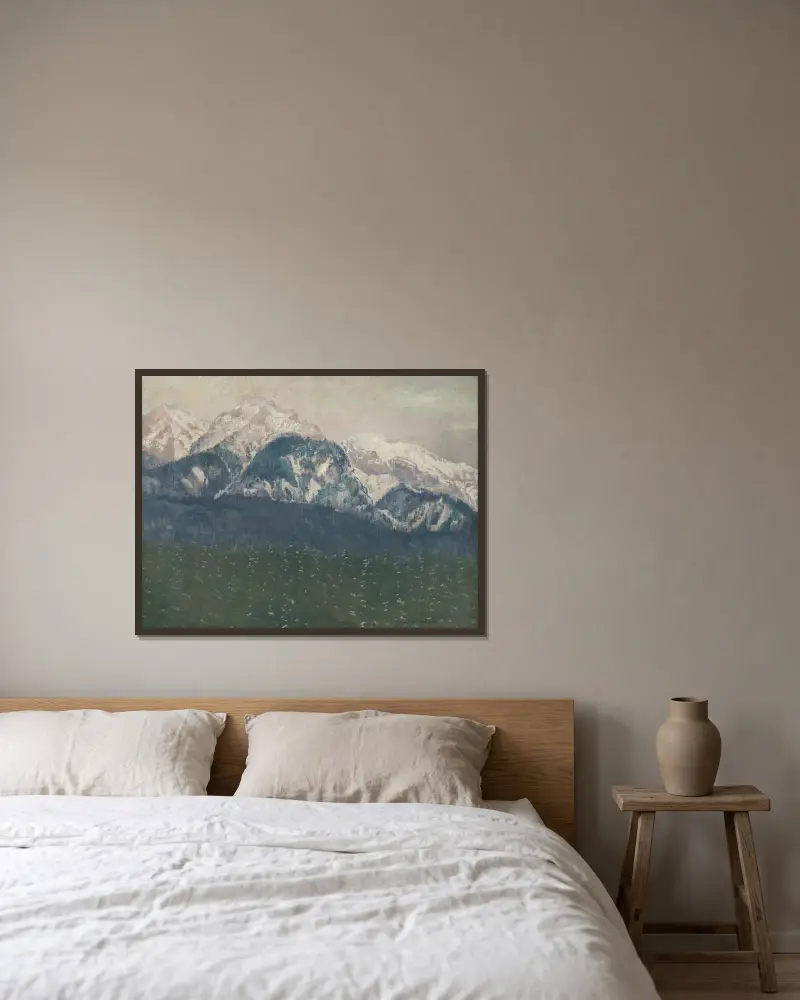 View of the High Tatras av Ferdinand Katona inramad på en vägg