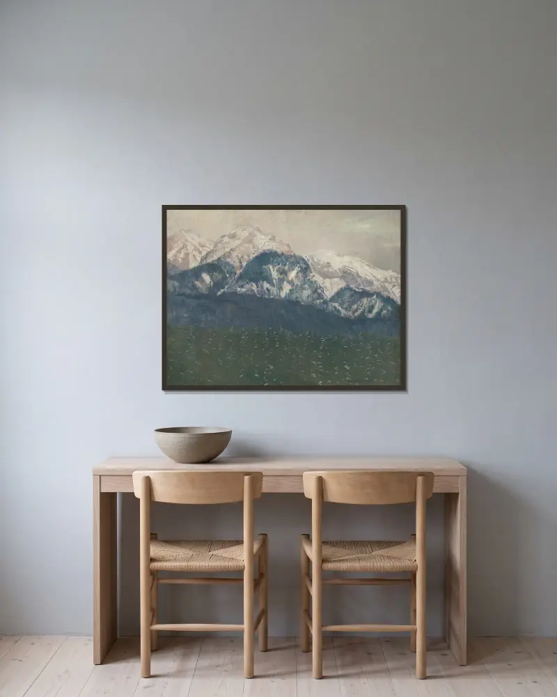 View of the High Tatras av Ferdinand Katona inramad på en vägg