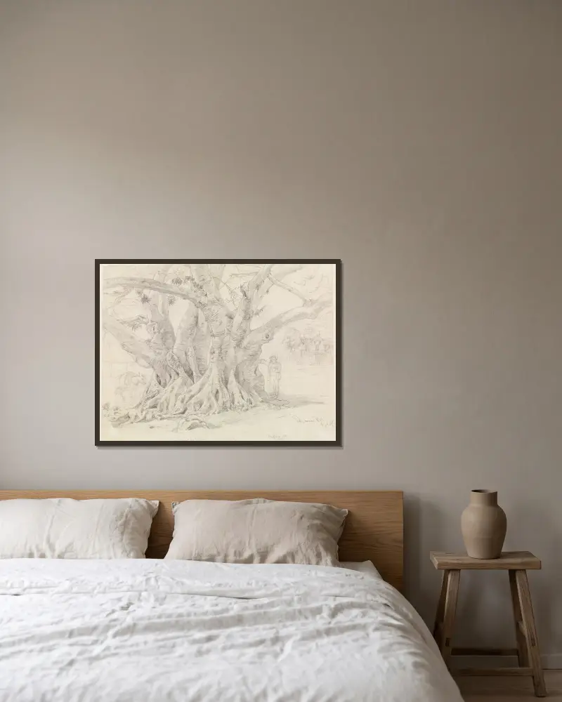 Studie stromu, Ferdinand Keller v rámu na stěně