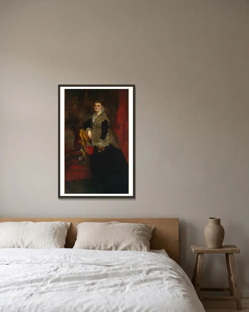 Portrait of Wilhelmine Keller av Ferdinand Keller inramad på en vägg
