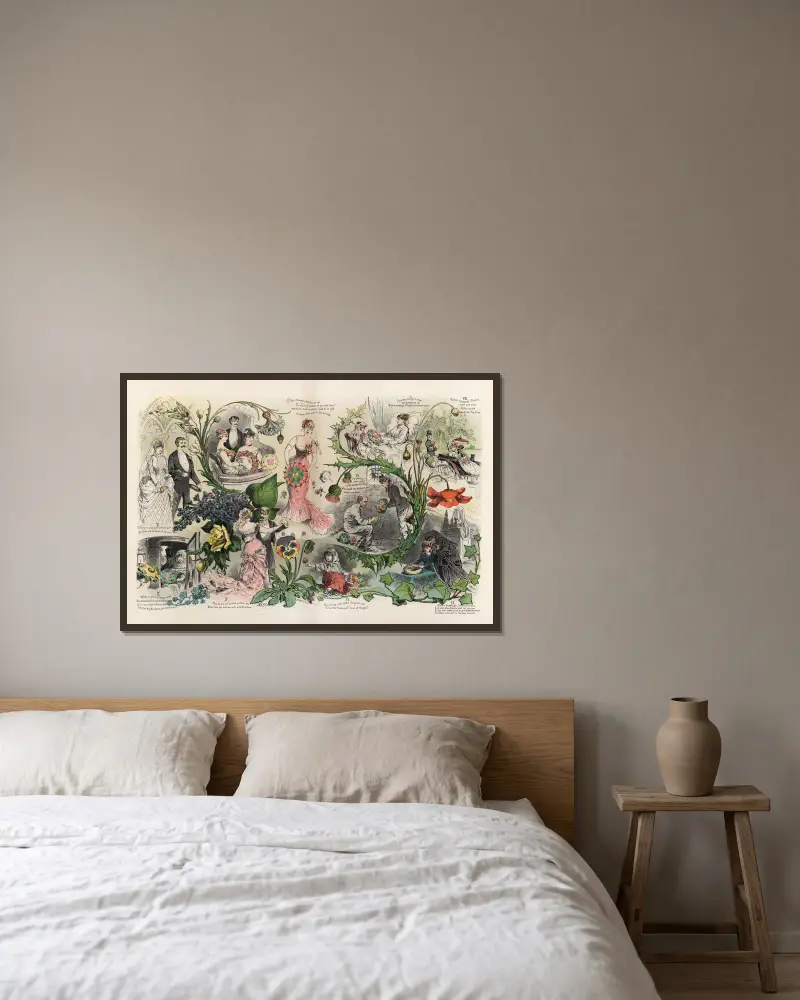 Stadtblumen von Joseph Ferdinand Keppler gerahmt an einer Wand