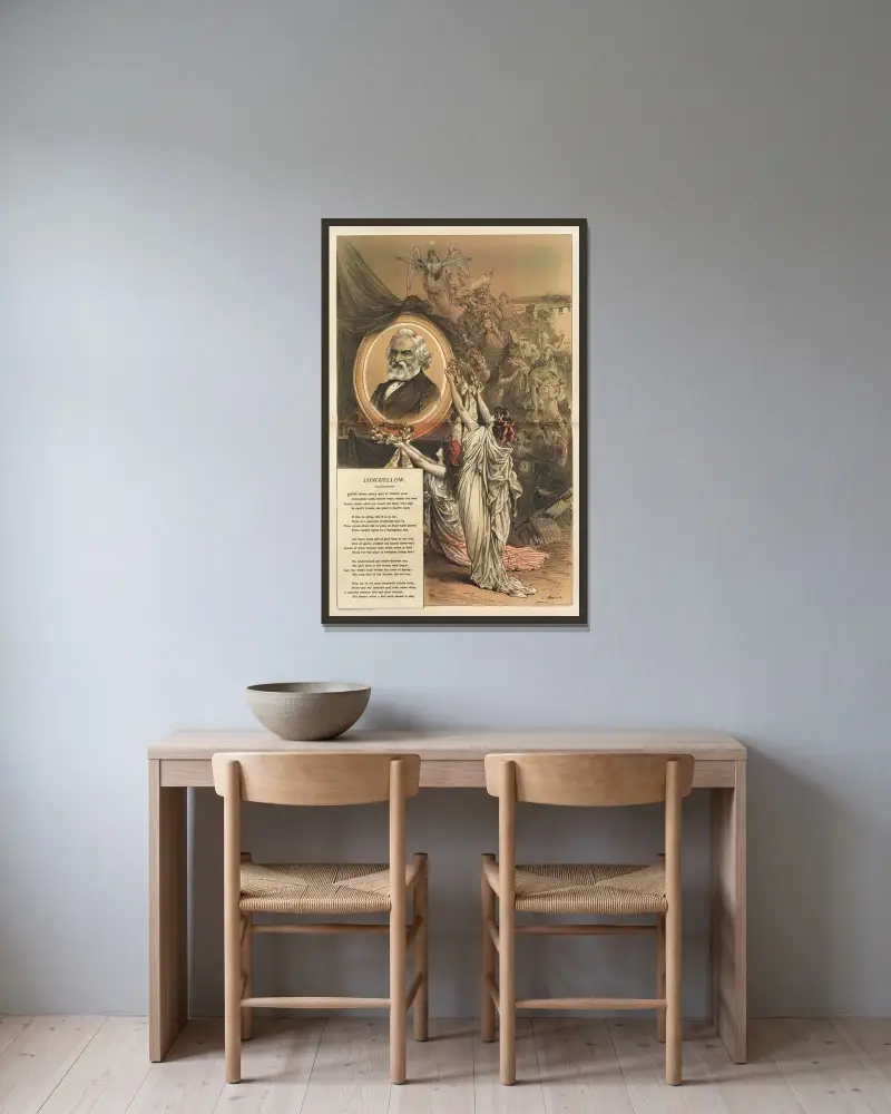 Longfellow av Joseph Ferdinand Keppler inramad på en vägg