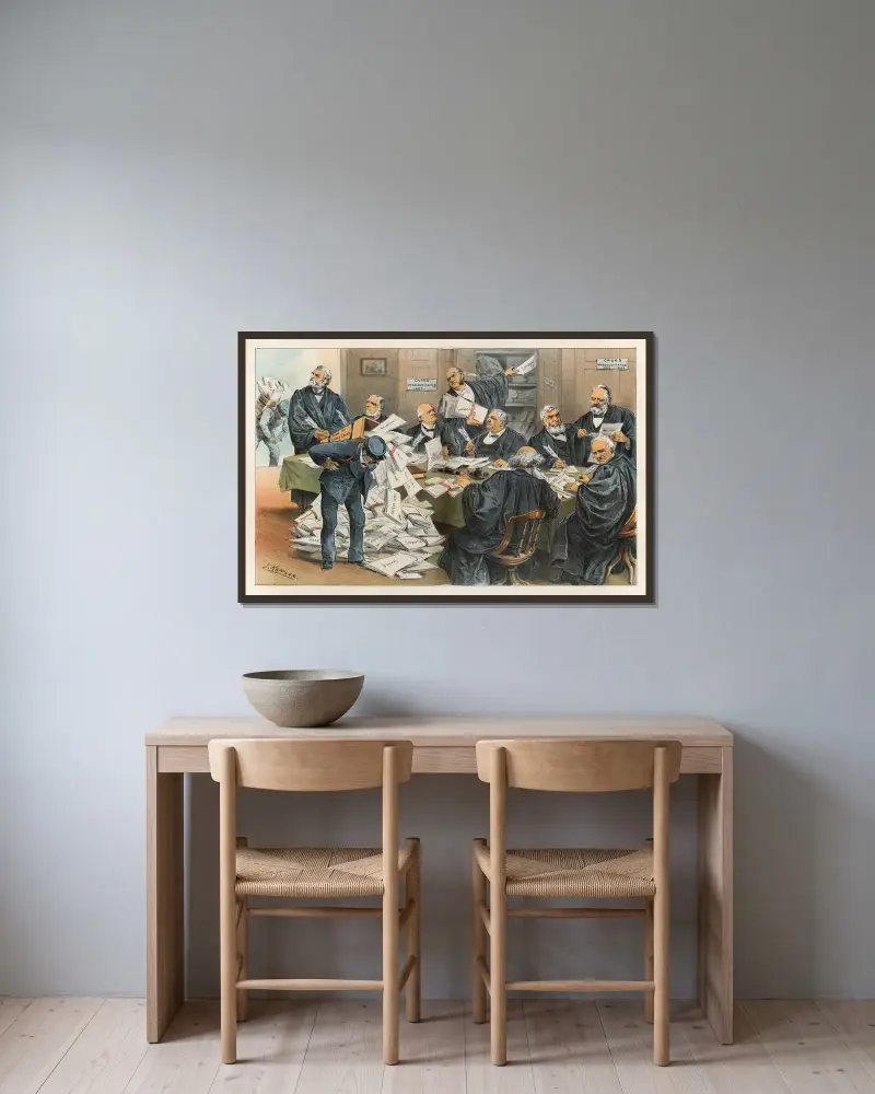 Vår överarbetade högsta domstol av Joseph Ferdinand Keppler inramad på en vägg