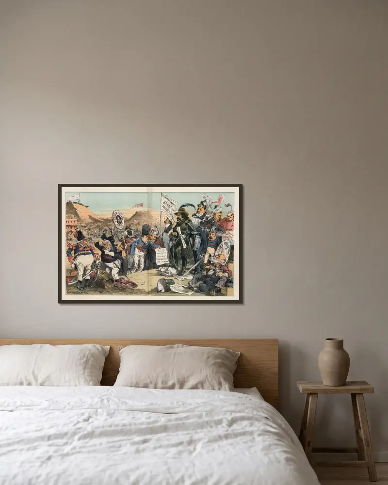 Der pyrrhische Sieg der Mulligan Guards in Maine von Joseph Ferdinand Keppler gerahmt an einer Wand