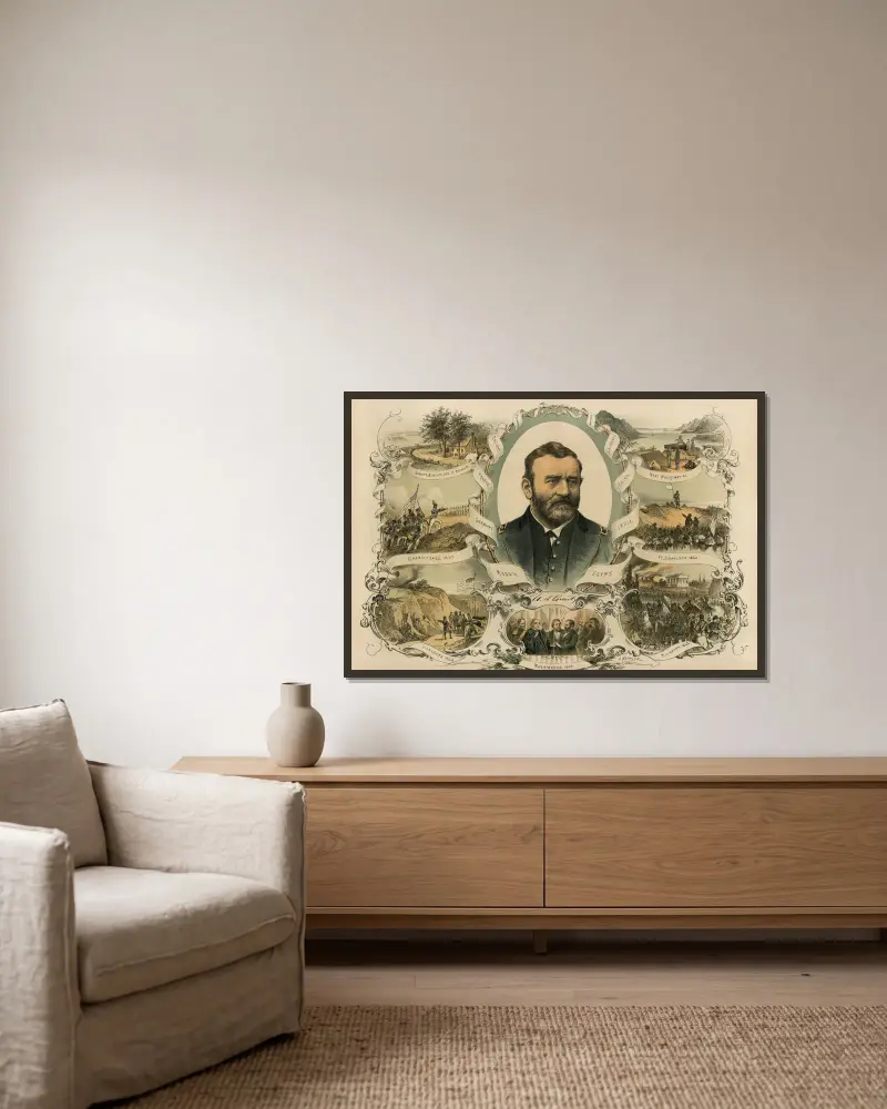 U.S. Grant von Joseph Ferdinand Keppler gerahmt an einer Wand