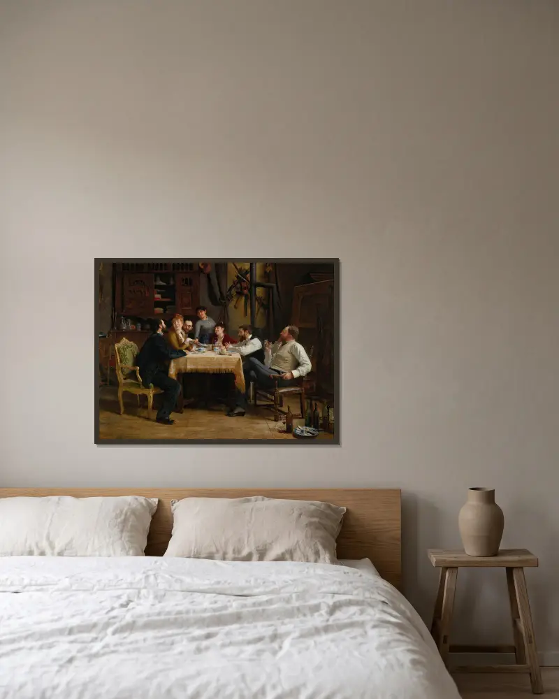 Přítelův oběd, Fernand Cormon v rámu na stěně