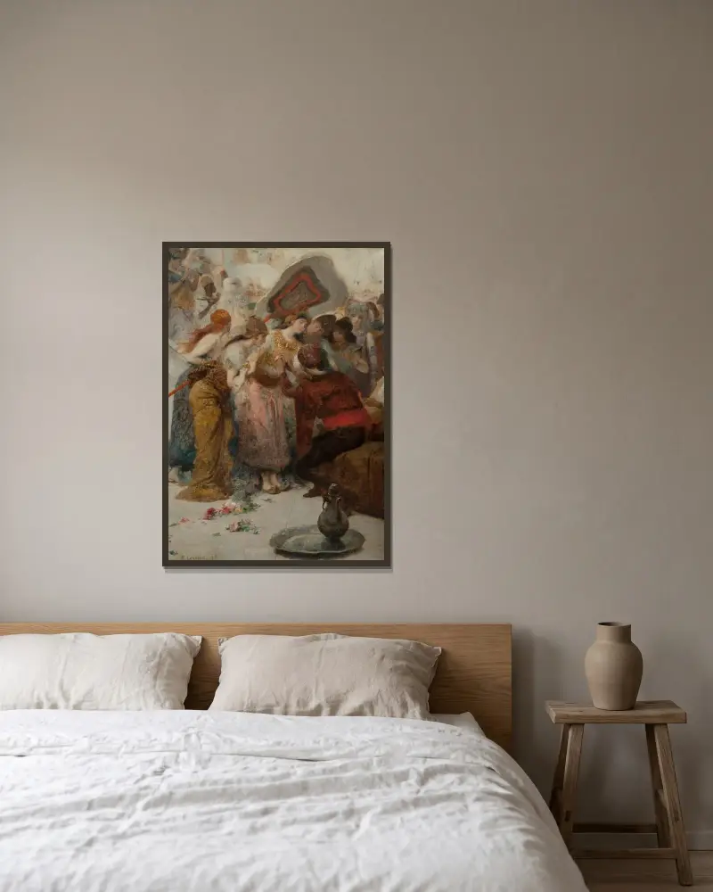 En exotisk kvinna och hennes följeslagare av Fernand Cormon inramad på en vägg