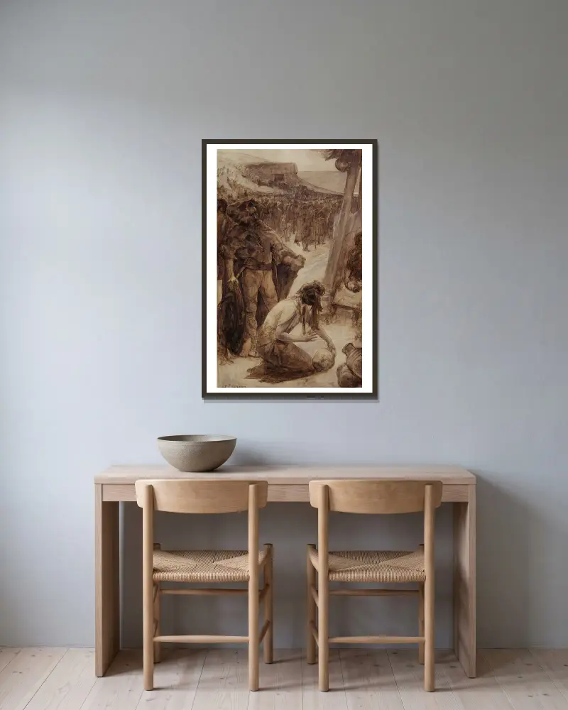 Der Töpfer von Fernand Cormon gerahmt an einer Wand
