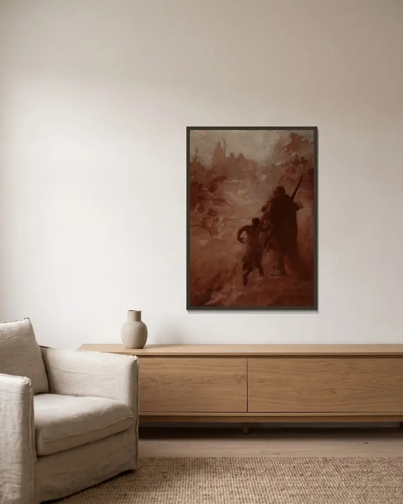 Satyr, Fernand Cormon v rámu na stěně