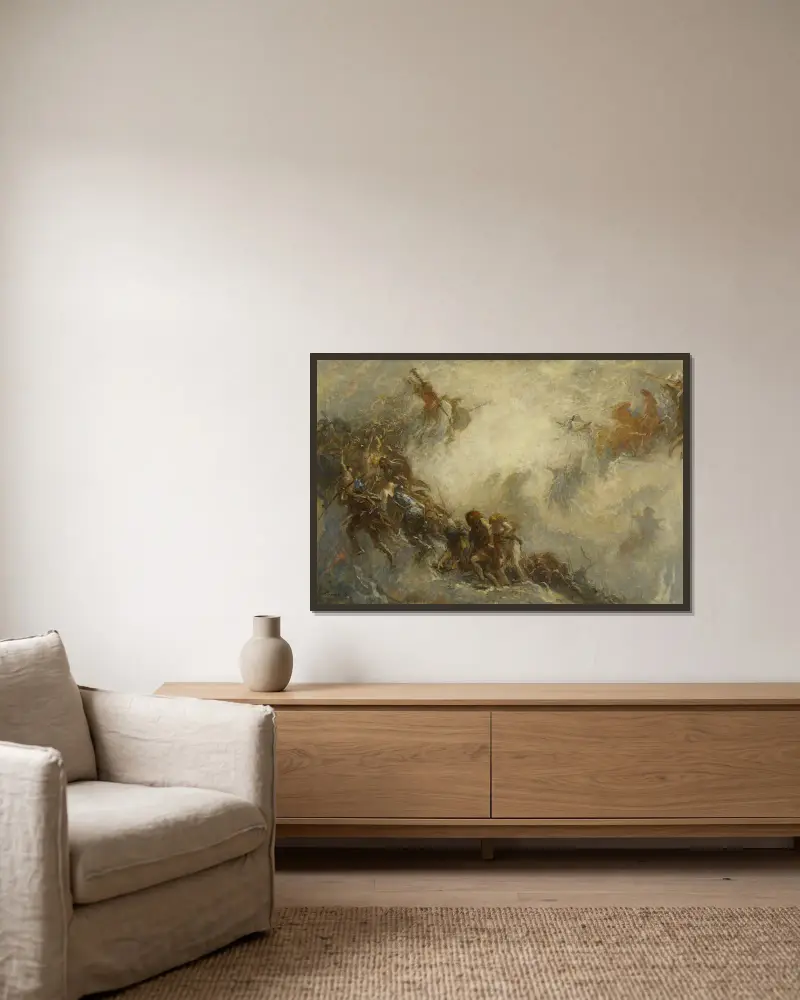 Die Menschenrassen von Fernand Cormon gerahmt an einer Wand