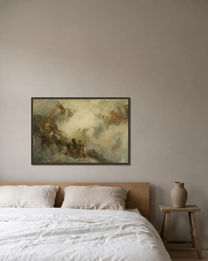 Die Menschenrassen von Fernand Cormon gerahmt an einer Wand