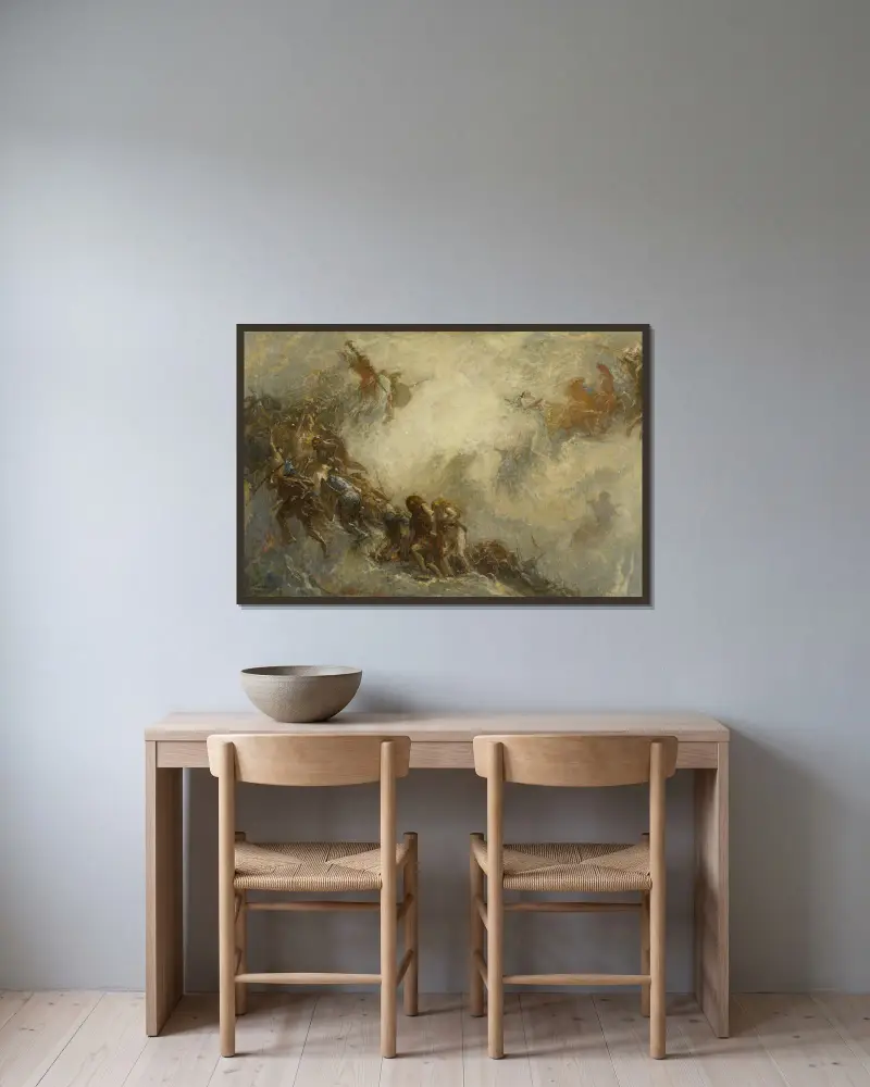Die Menschenrassen von Fernand Cormon gerahmt an einer Wand