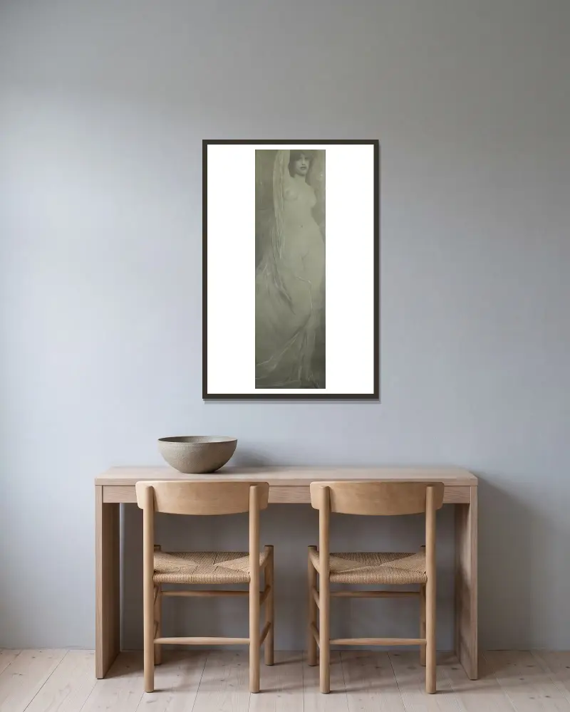 Acrasia dans les bois av Fernand Khnopff inramad på en vägg