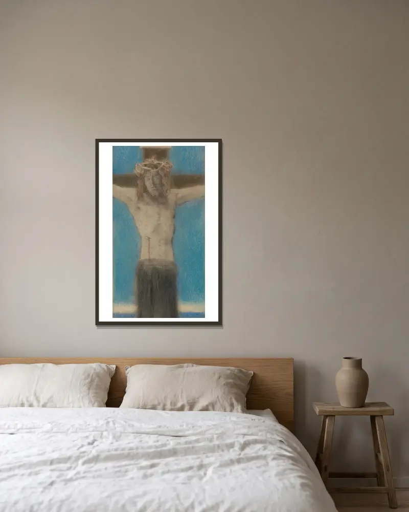 Caritas Aeterna von Fernand Khnopff gerahmt an einer Wand