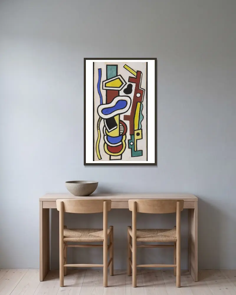 Abstraktion, 1936 – Nr. 1 von Fernand Léger gerahmt an einer Wand