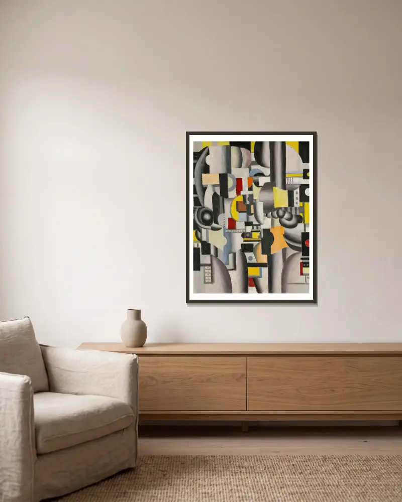 Komposition, 1920 – Nr. 2 von Fernand Léger gerahmt an einer Wand