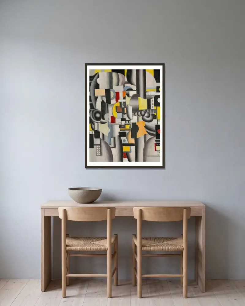 Komposition, 1920 – Nr. 2 von Fernand Léger gerahmt an einer Wand