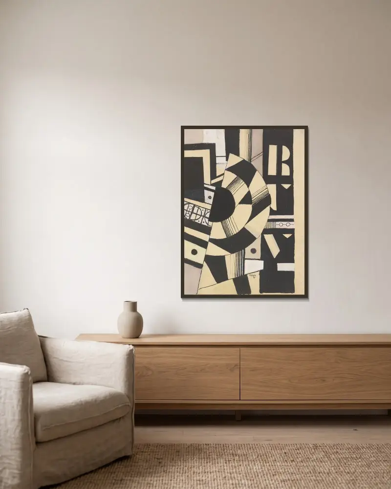 Komposition von Fernand Léger gerahmt an einer Wand