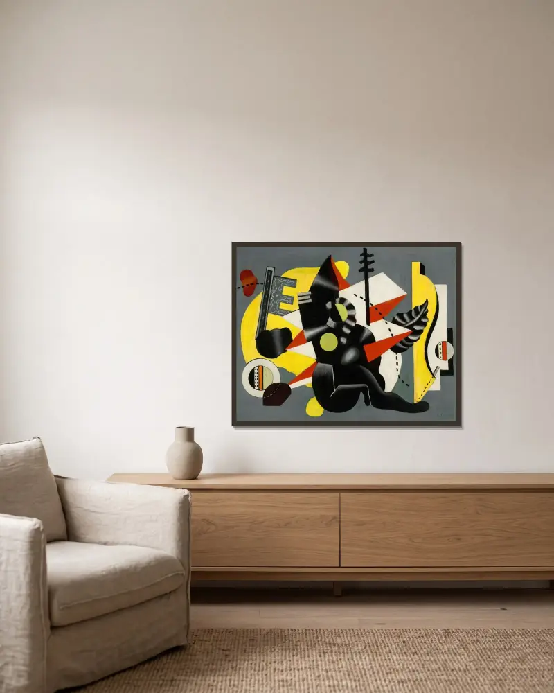 Composition (La Négresse), Fernand Léger v rámu na stěně