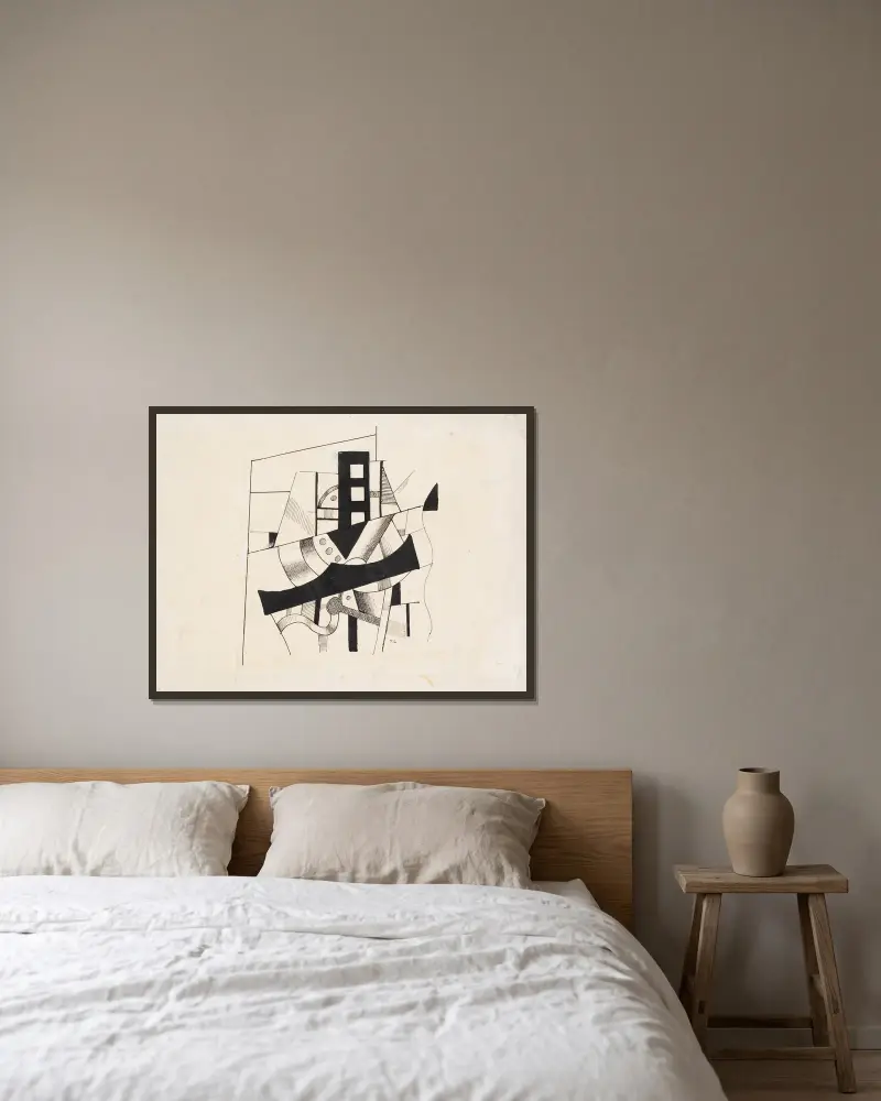 Komposition, 1920 – Nr. 1 von Fernand Léger gerahmt an einer Wand