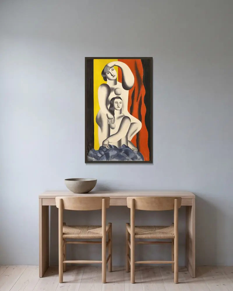 Deux femmes av Fernand Léger inramad på en vägg