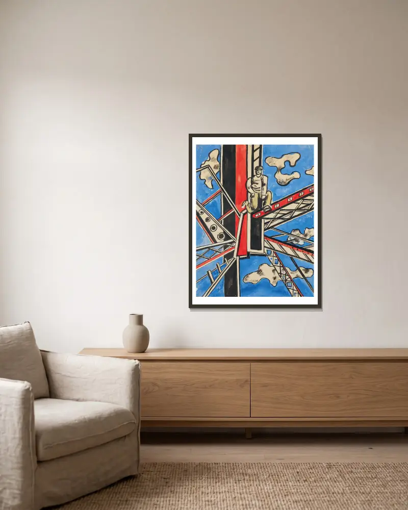 Studie pro 'Les Constructeurs', Fernand Léger v rámu na stěně