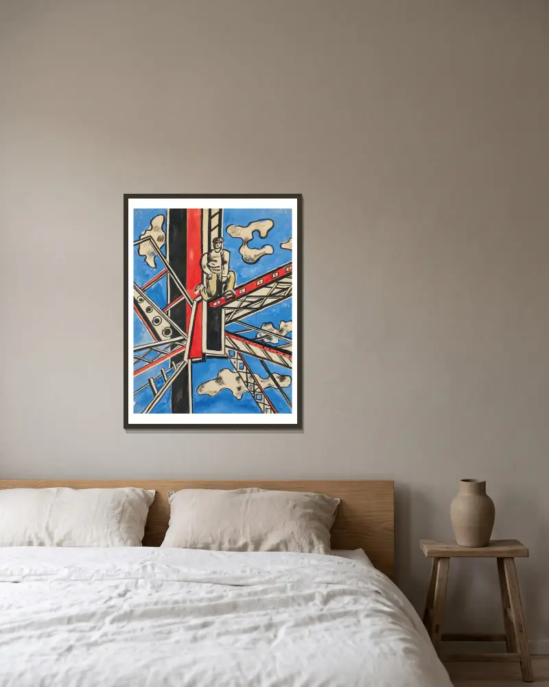 Studie pro 'Les Constructeurs', Fernand Léger v rámu na stěně