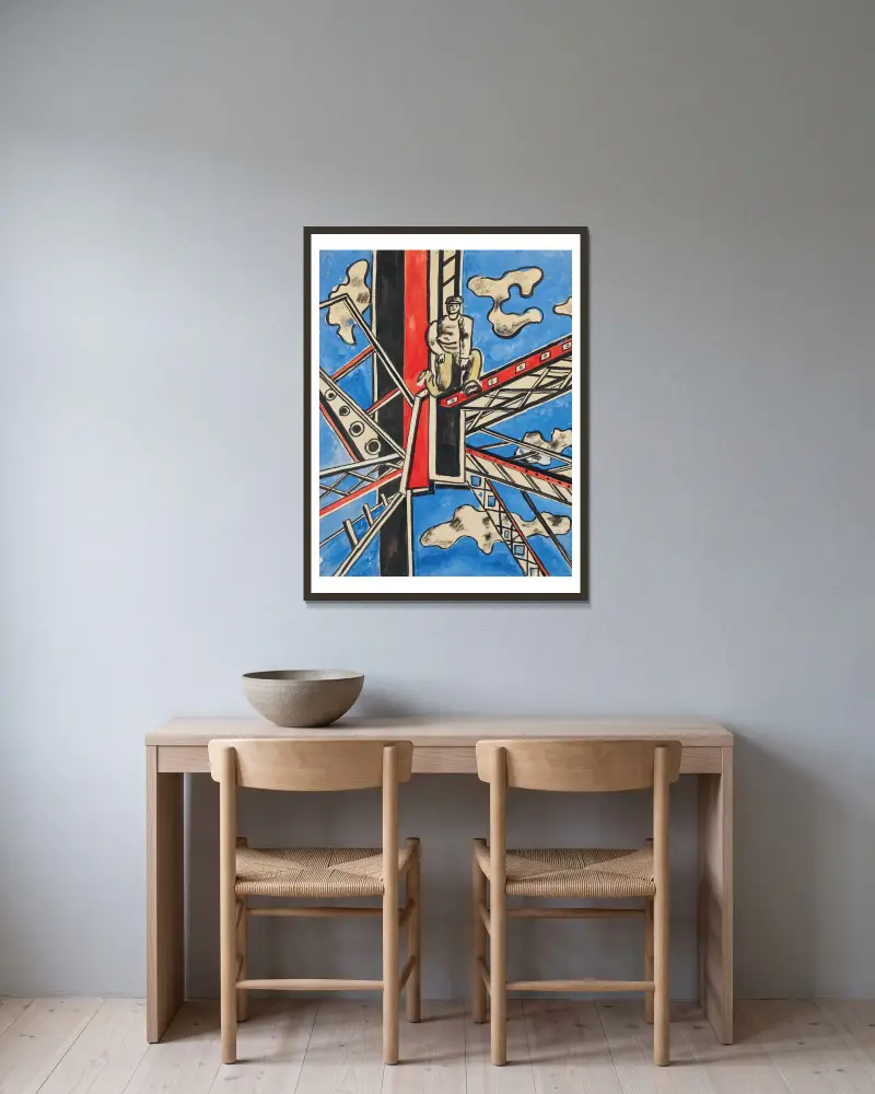 Studie pro 'Les Constructeurs', Fernand Léger v rámu na stěně