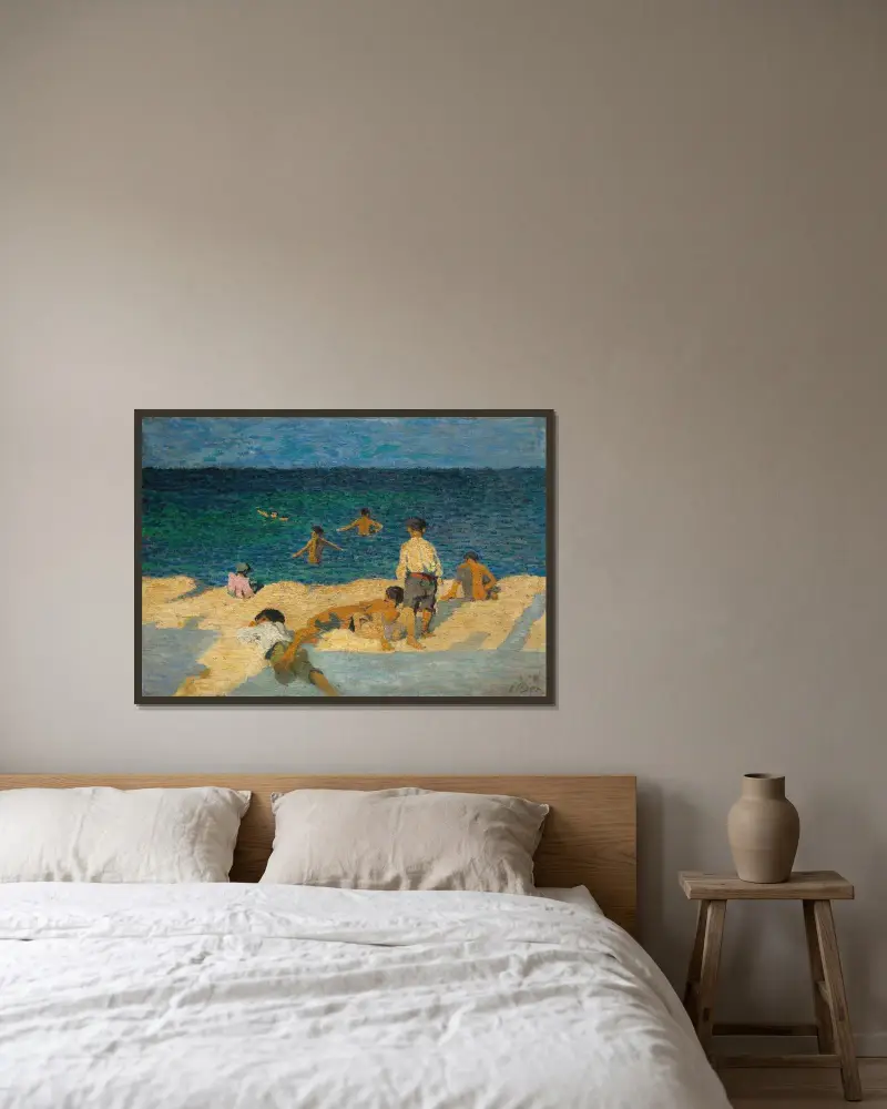 Gamins au soleil av Fernand Léger inramad på en vägg