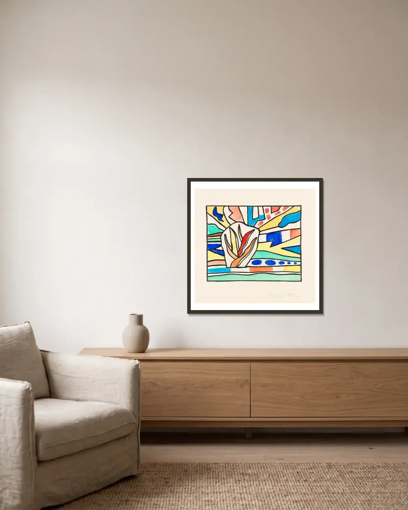 Gaz de France von Fernand Léger gerahmt an einer Wand