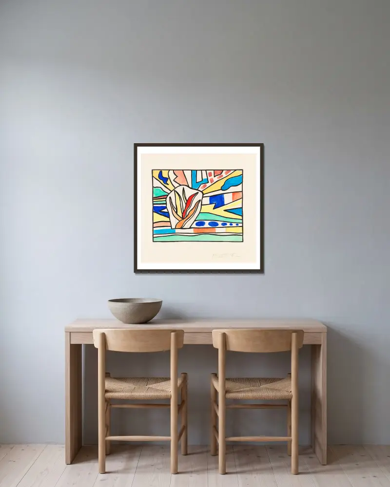 Gaz de France von Fernand Léger gerahmt an einer Wand