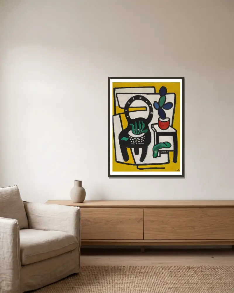 Czarny fotel, Fernand Léger w ramie na ścianie