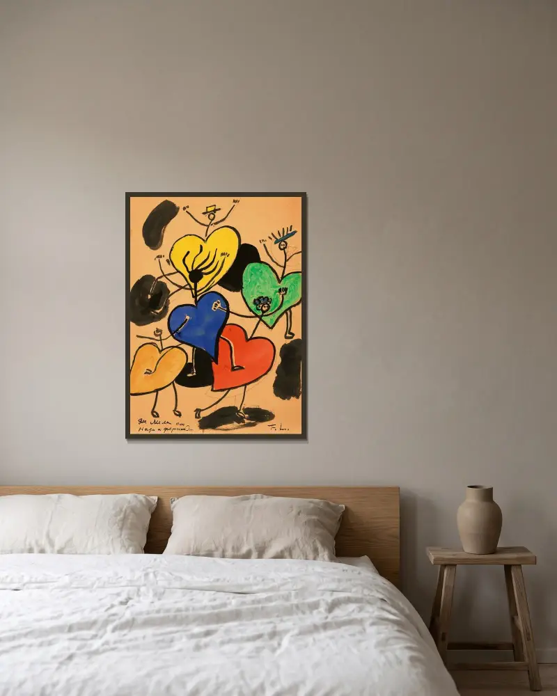 Dansen av Fernand Léger inramad på en vägg
