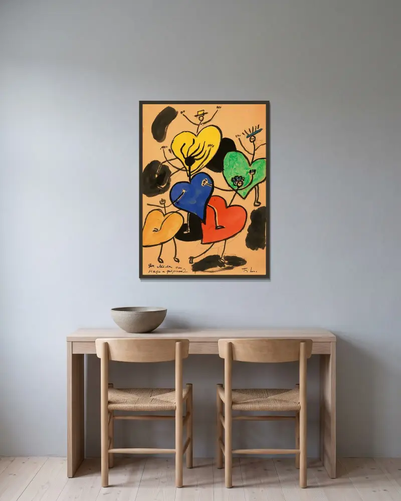 Dansen av Fernand Léger inramad på en vägg