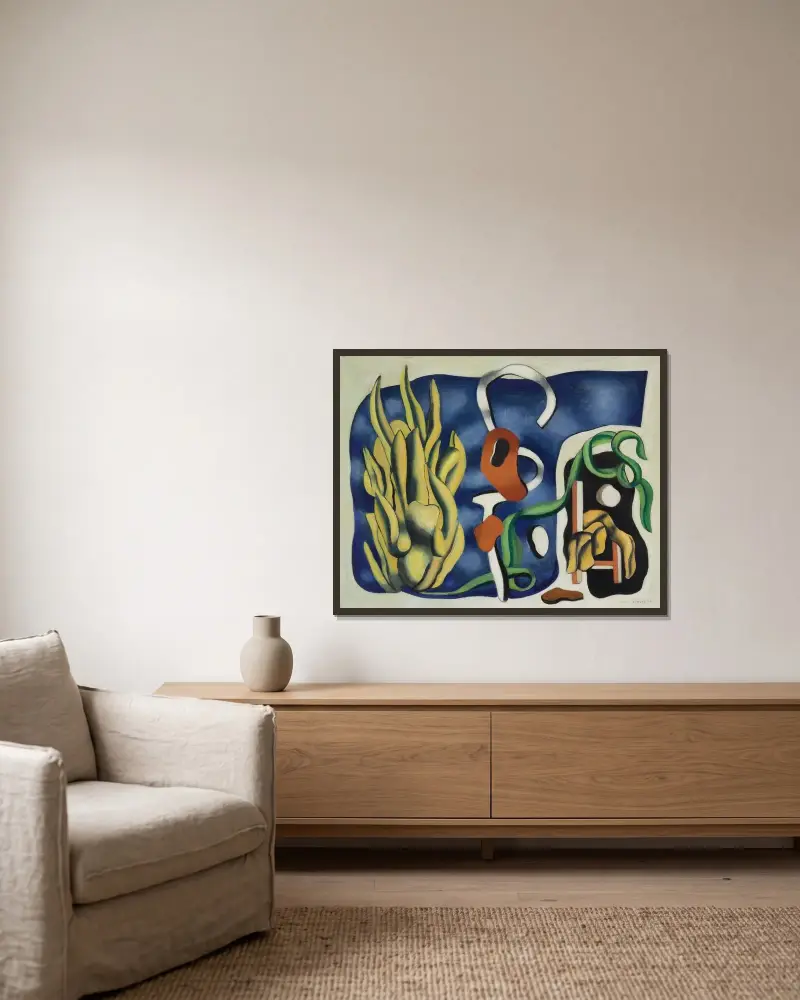 La plante jaune av Fernand Léger inramad på en vägg