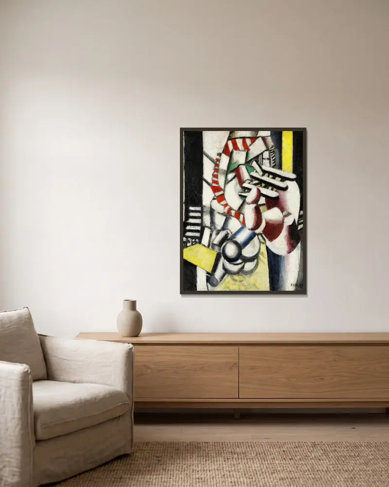 Der Verwundete von Fernand Léger gerahmt an einer Wand