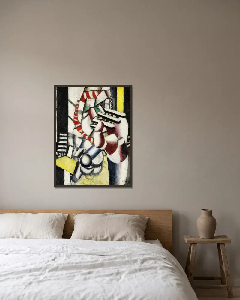 Der Verwundete von Fernand Léger gerahmt an einer Wand