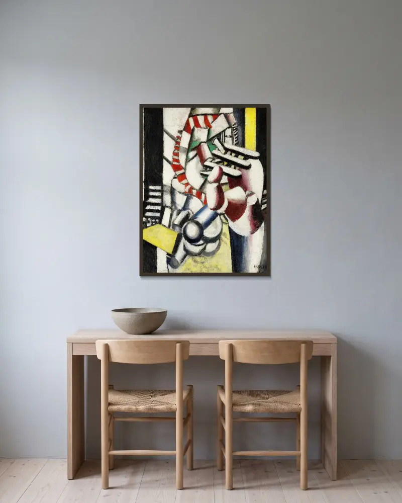 Der Verwundete von Fernand Léger gerahmt an einer Wand