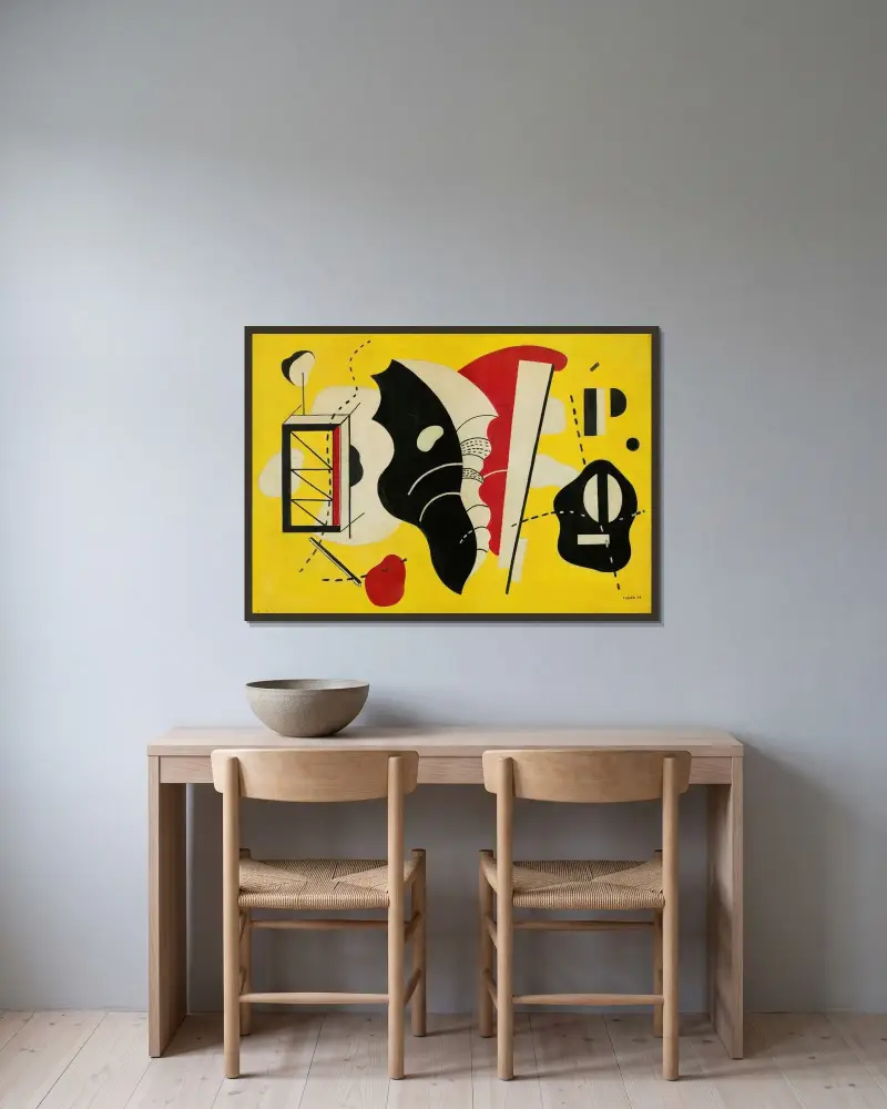 Snäckan av Fernand Léger inramad på en vägg
