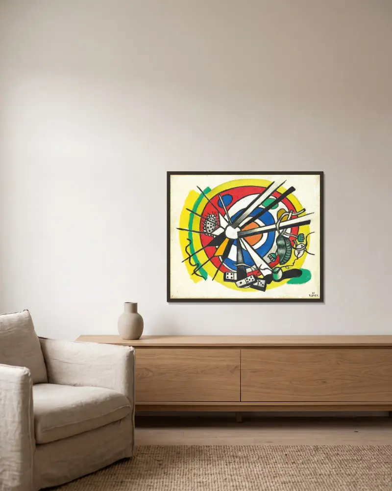 Le Disque polychrome av Fernand Léger inramad på en vägg